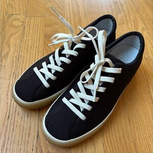 Rothy’s Women’s Black Sneakers with Cream Laces